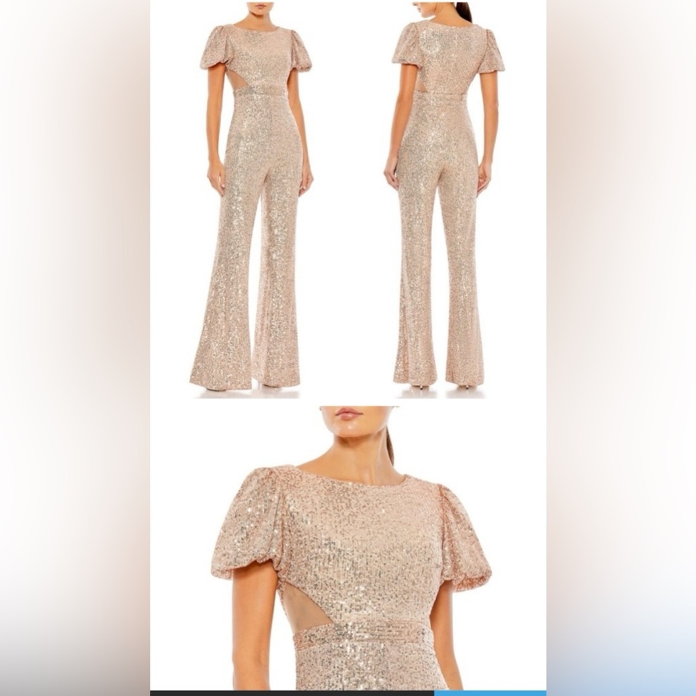 NWT Mac Duggal Style #11273 Rose Gold Sequin Evening Jumpsuit ✨
Size 6
